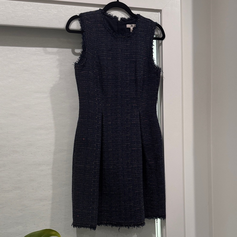 Elegant Navy Tweed Dress